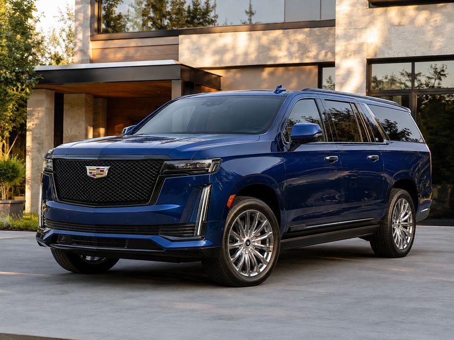 Blue full-size SUV parked on a driveway